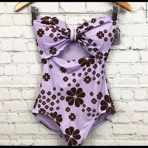 Kate Spade Scalloped One Pc Floral Swimsuit S